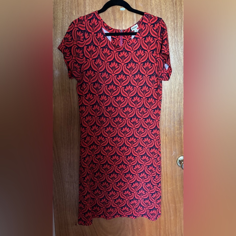 Hatley Red and Navy Blue Sheath Midi Dress